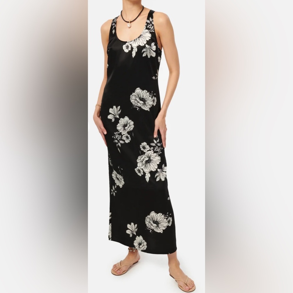 Cami NYC Small Black and White Hansen Dress in Botanical